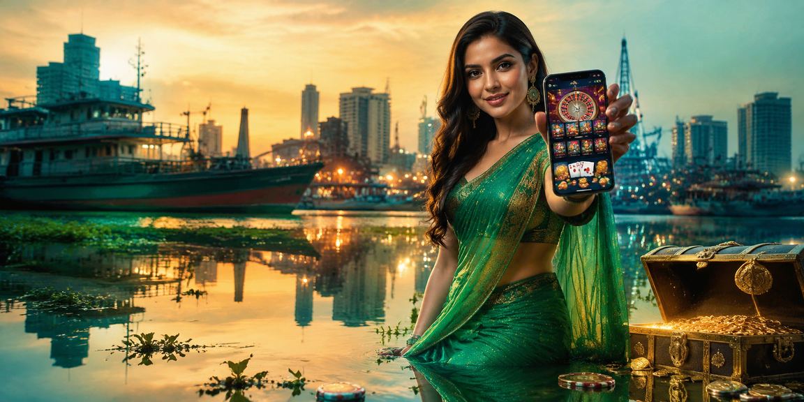 খুলনার ক্যাসিনো অ্যাপ ইন্টারফেস সাড়ি পরিহিত মডেল